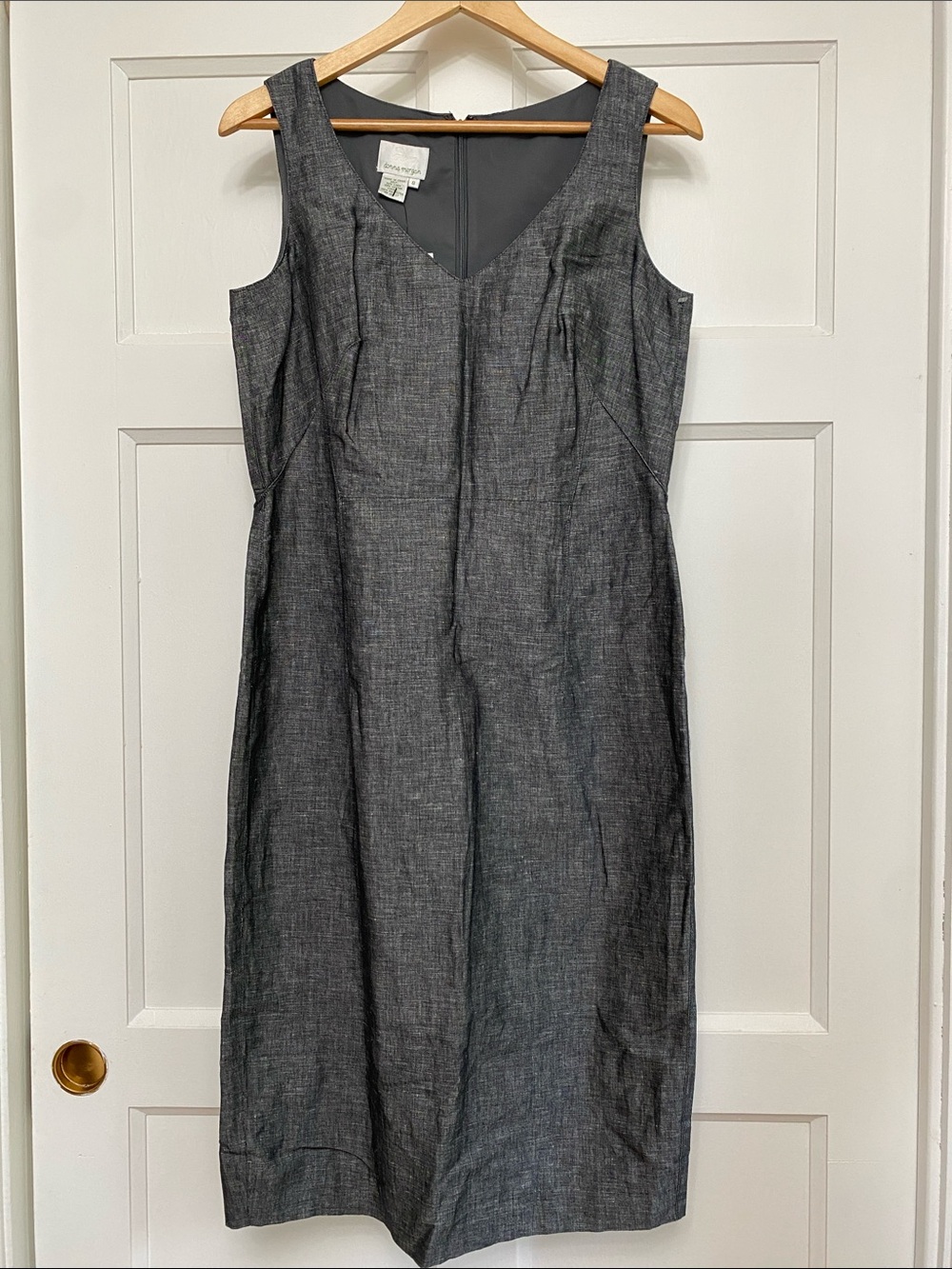 Donna Morgan Charcoal Gray Sleeveless Midi Dress